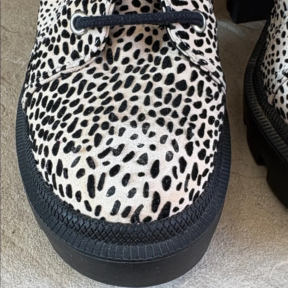 Gianni Bini sz 9 leather chunky lace up boots